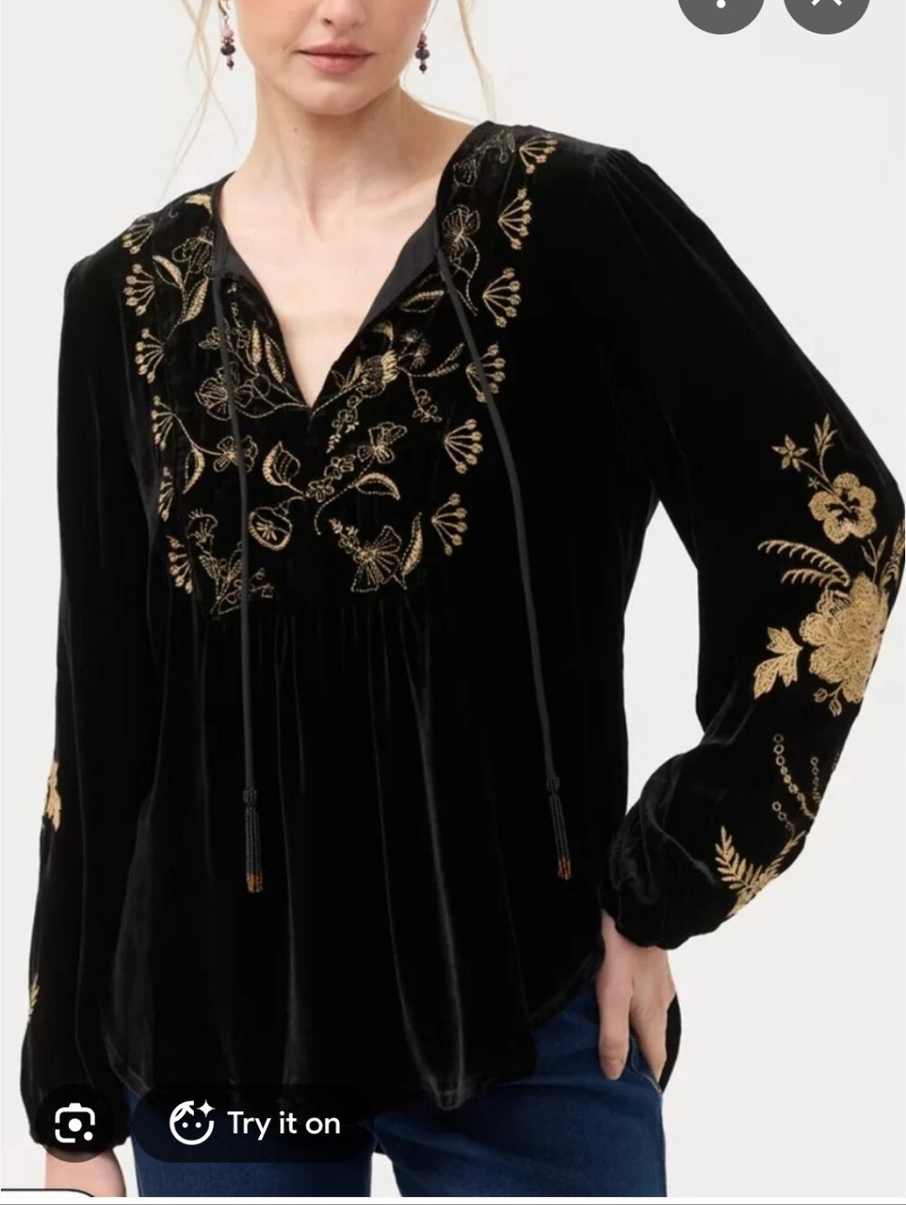 Palmira Curved Hem Prairie Blouse